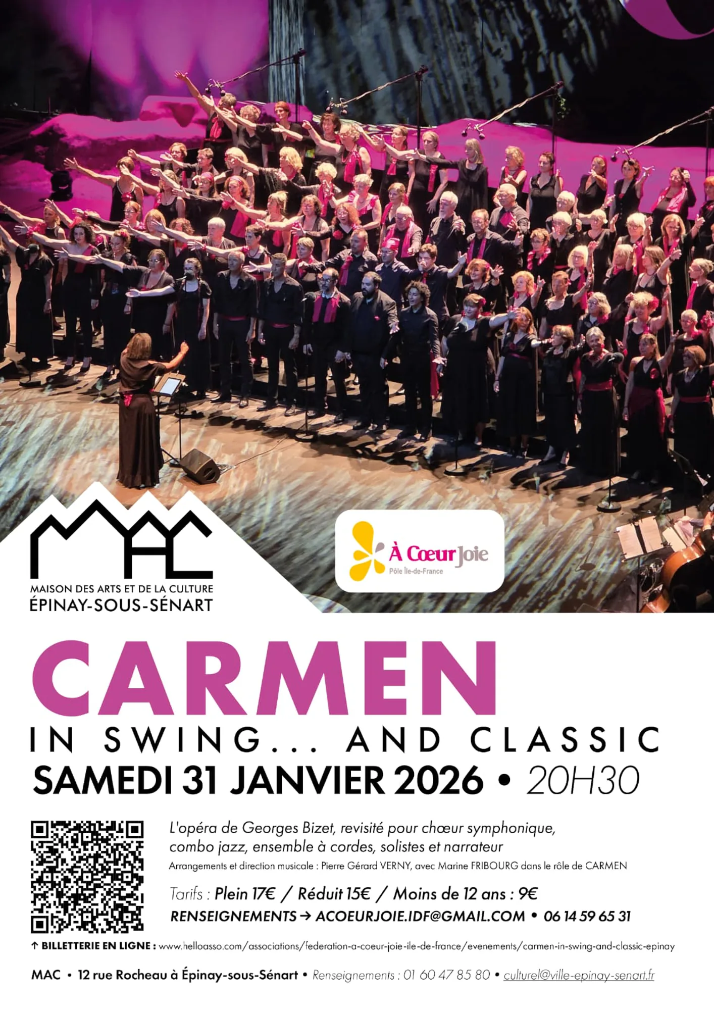 Affiche pour le concert Carmen In Swing and Classic le 31 Janvier 2026