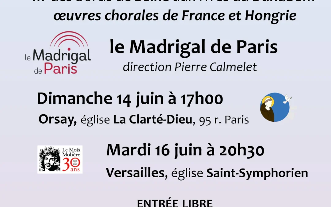 Concert du madrigal de Paris les 14 et 16 juin 2026