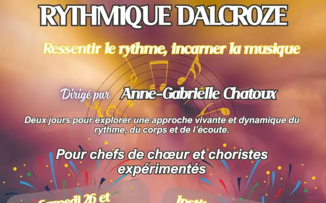 Stage de Rythmique Dalcroze les 26 et 27 septembre 2026