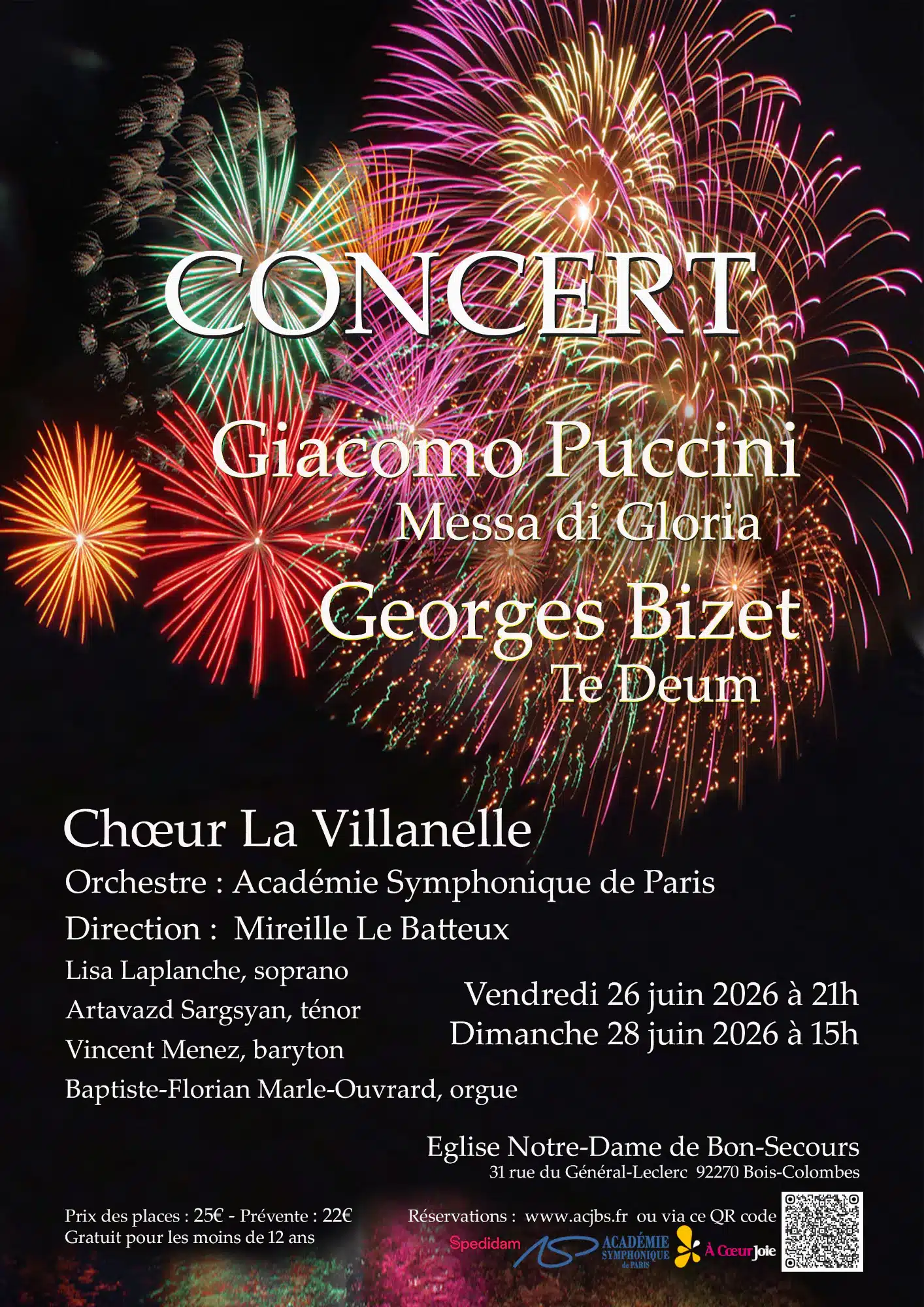 Concert du Choeur La Villanelle les 26 et 28 juin 2026