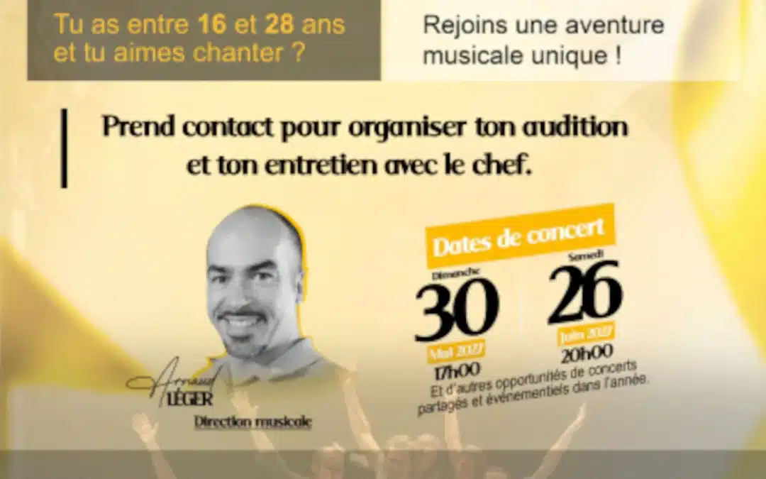 le Chœur Régional des Jeunes Ile-de-France recrute