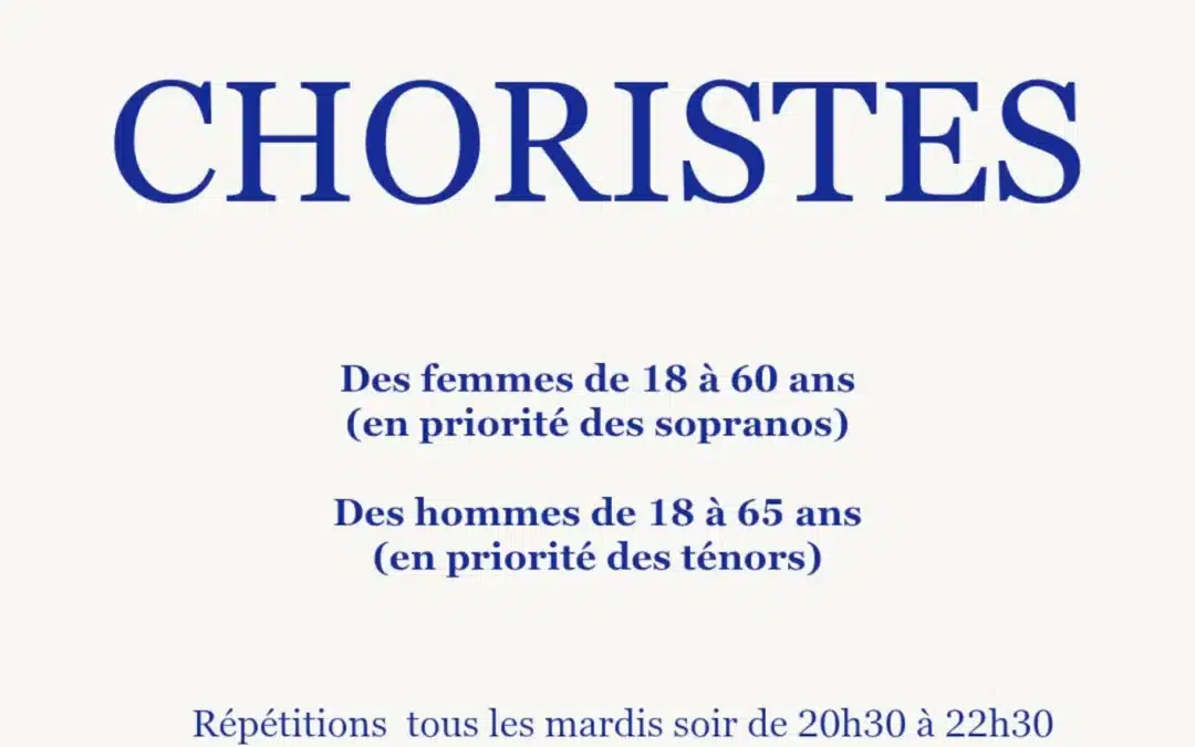 Recrutement pour la chorale le Chœur La Villanelle-Bois-Colombes