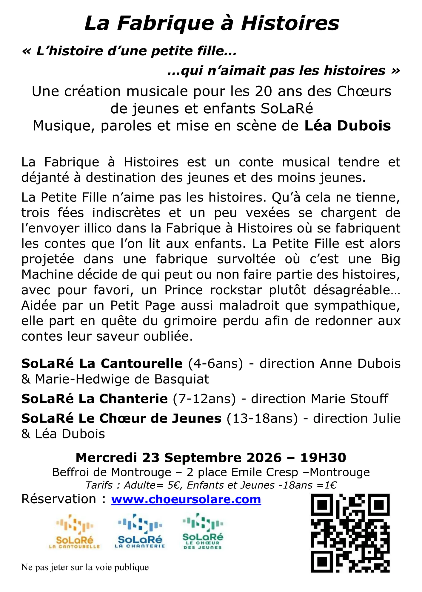 page 2 Concert La Fabrique à Histoire le 23 septembre 2026
